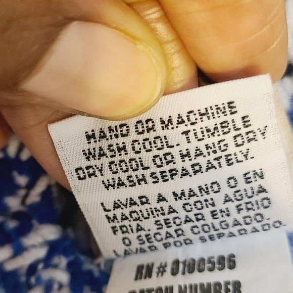 Earth Ragz | Unisex Bohemian Blue & White Burlap Hoodie Shirt (Size Medium) - Picture 6 of 12